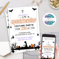 cute halloween costume party invitations with editable text